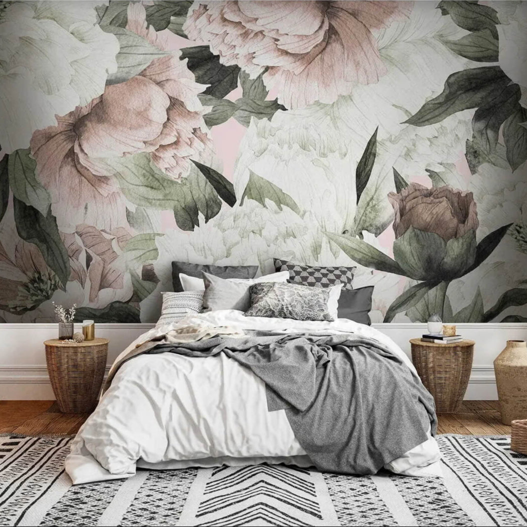 Blush Peonies Mural Wallpaper (SqM)