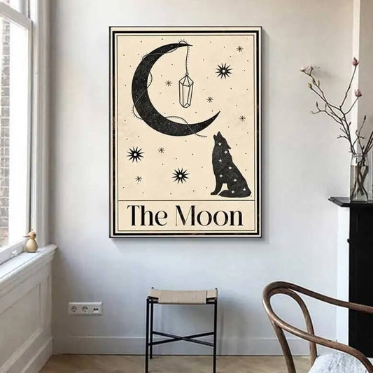 Bohemian Tarot Cards Canvas Prints Celestial Wall Art Minimalist Neutral Moon Sun Fine Art Print Boho Style Pictures For Living Room Home Décor