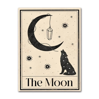 Bohemian Tarot Cards Canvas Prints Celestial Wall Art Minimalist Neutral Moon Sun Fine Art Print Boho Style Pictures For Living Room Home Décor