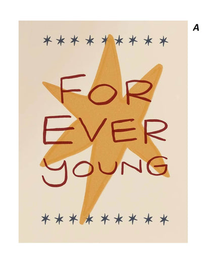 Boho Sun and Moon Animal Canvas Print for Nursery Whimsical Cartoon Illustration Wall Art for Baby Room Decor