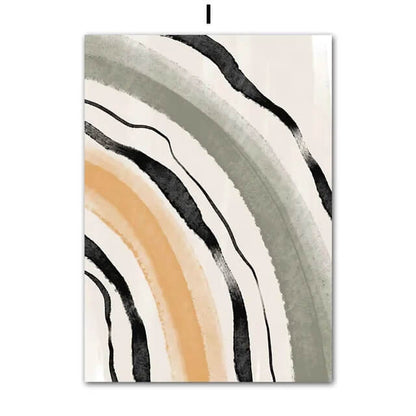 Boho Minimalist Beach Monstera Leaf Sun Rainbow Canvas Prints Abstract Large Wall Art Neutral Posters For Living Room Décor