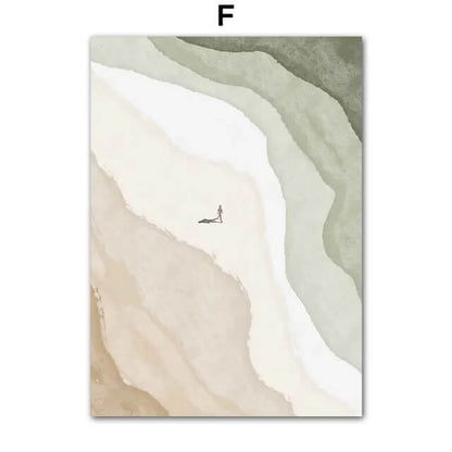 Boho Minimalist Beach Monstera Leaf Sun Rainbow Canvas Prints Abstract Large Wall Art Neutral Posters For Living Room Décor