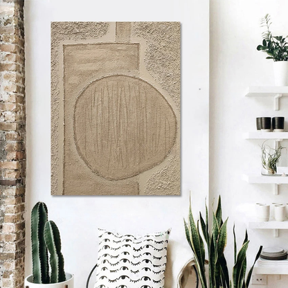 Boho Chic Textured Hand-Painted Artwork | Minimalist Neutral Wall Décor