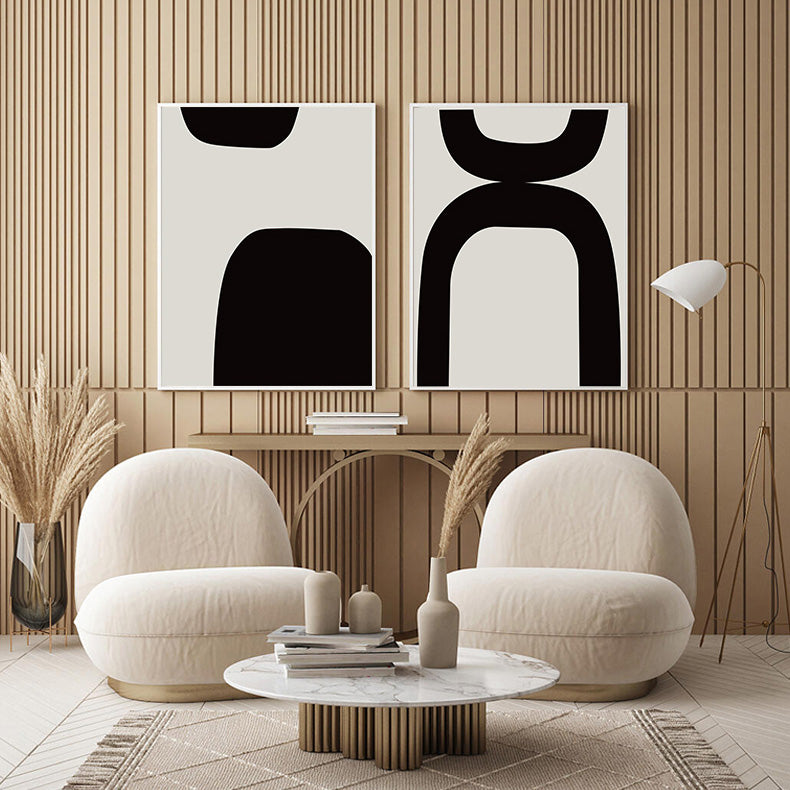 Bold Black White Minimalist Wall Art Canvas Prints Modern Abstract Posters For Contemporary Living Room Home Office Decor