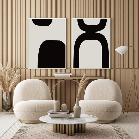 Bold Black White Minimalist Wall Art Canvas Prints Modern Abstract Posters For Contemporary Living Room Home Office Decor