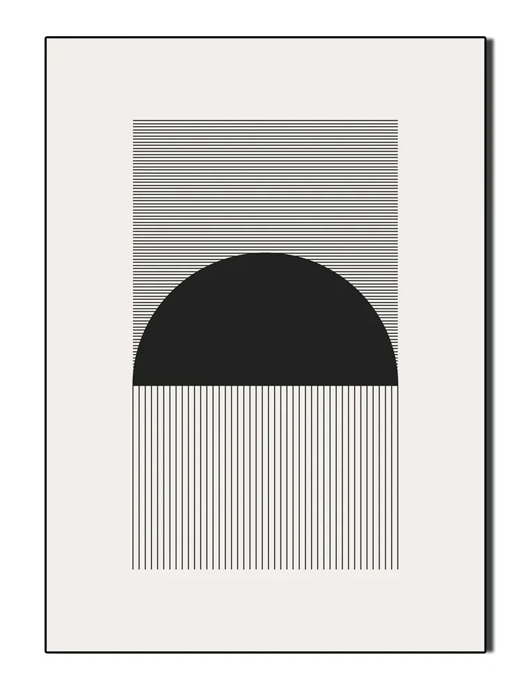 Minimalist Black White Geometric Abstract Wall Art Canvas Prints For Modern Apartment Living Room Art For Contemporary Interiors