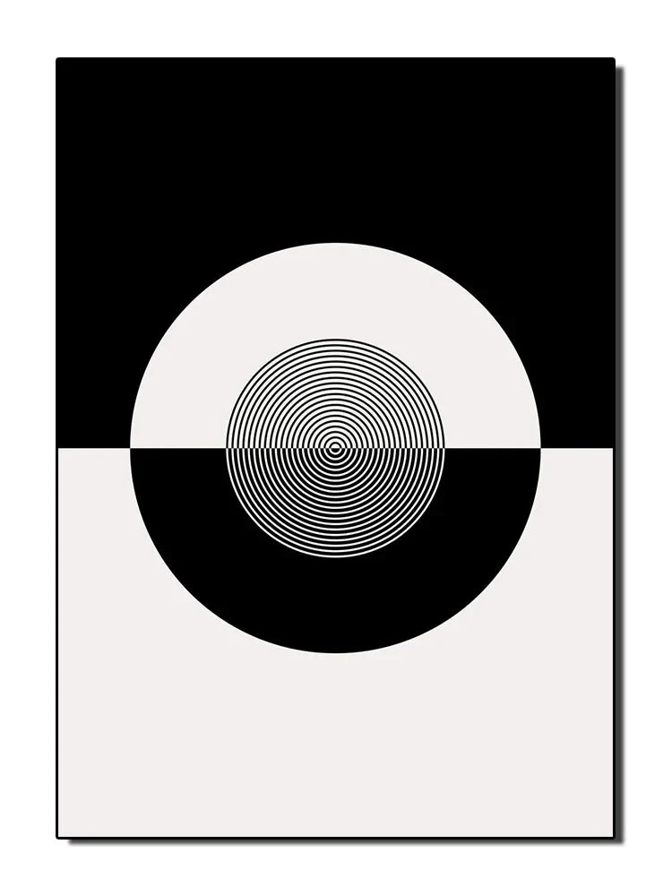 Minimalist Black White Geometric Abstract Wall Art Canvas Prints For Modern Apartment Living Room Art For Contemporary Interiors