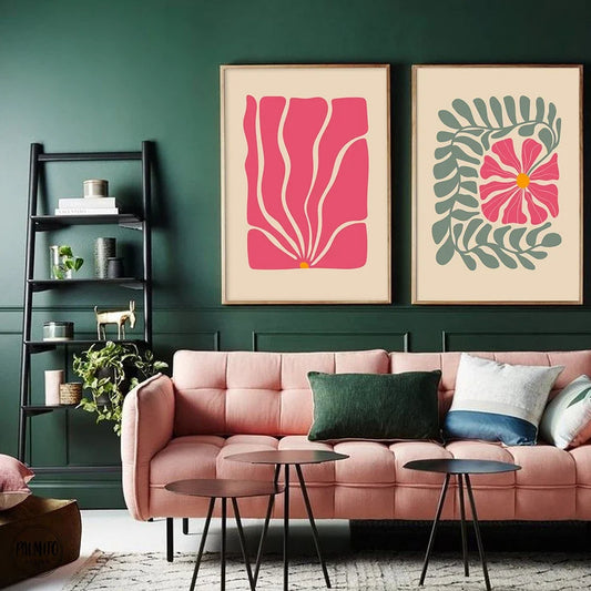 Vintage Colorful Botanical Abstract Wall Art Canvas Prints Vibrant Floral Poster For Modern Home Living Room Bedroom Art Decor