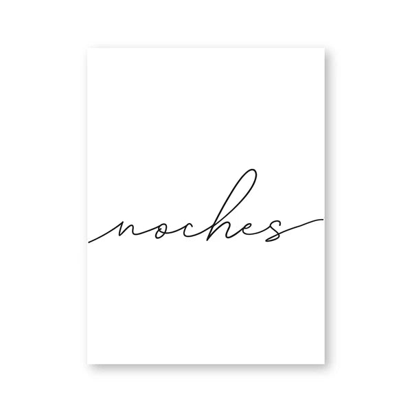 Buenas Noches Good Night Spanish Quotes Post Simple Black White Quotations Wall Art Canvas Prints Minimalist Poster For Bedroom