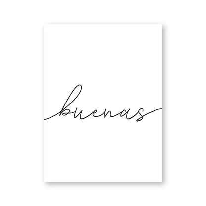 Buenas Noches Good Night Spanish Quotes Post Simple Black White Quotations Wall Art Canvas Prints Minimalist Poster For Bedroom