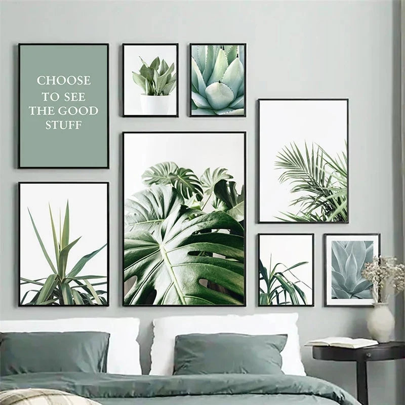 Eucalyptus Tropical Green Botany Wall Art Canvas Prints For Living Room Kitchen Dining Room Home Decor