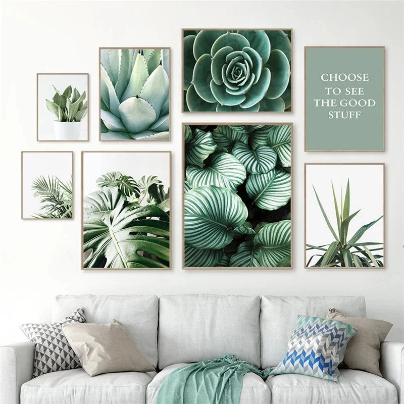 Eucalyptus Tropical Green Botany Wall Art Canvas Prints For Living Room Kitchen Dining Room Home Decor