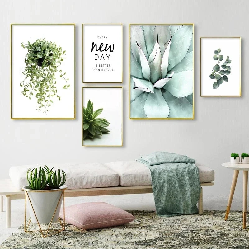 Eucalyptus Tropical Green Botany Wall Art Canvas Prints For Living Room Kitchen Dining Room Home Decor