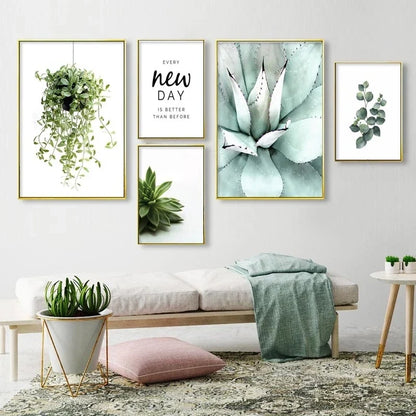 Eucalyptus Tropical Green Botany Wall Art Canvas Prints For Living Room Kitchen Dining Room Home Decor
