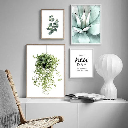 Eucalyptus Tropical Green Botany Wall Art Canvas Prints For Living Room Kitchen Dining Room Home Decor