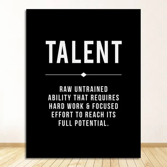 Entrepreneurial Motivation Definition Canvas Prints Black and White Inspirational Pictures Grind Hustle Success Talent Quotes Poster For Modern Living Room Office Home Décor