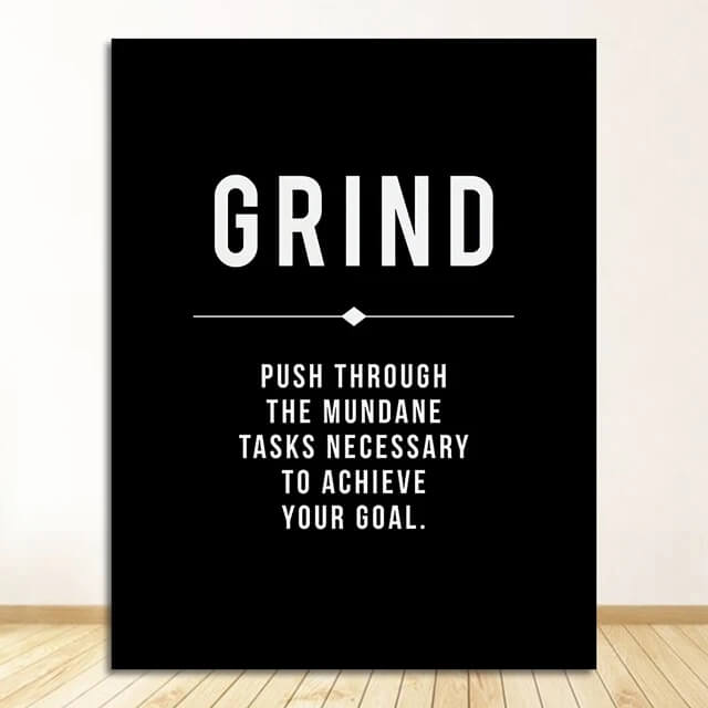 Entrepreneurial Motivation Definition Canvas Prints Black and White Inspirational Pictures Grind Hustle Success Talent Quotes Poster For Modern Living Room Office Home Décor
