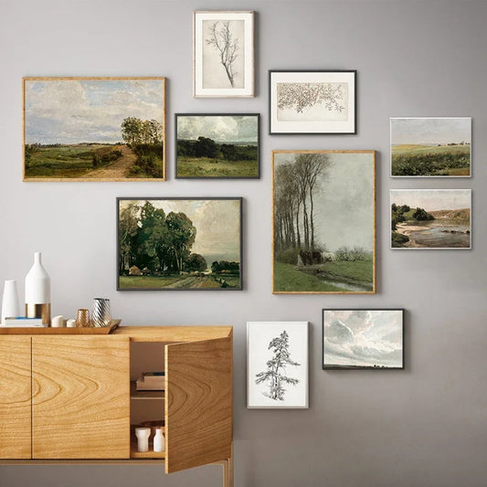 Classic Vintage Landscape Wall Art Canvas Prints Gallery Wall Art For Contemporary Living Room Dining Room Art Decor