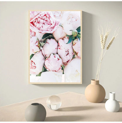 Coco Chanel Quotes Wall Art and Pink Blush Peonies Flower Canvas Prints Inspirational Motivational Wall Art for Modern Homes Chic Minimalist Wall Art Decor for Living Room Apartment