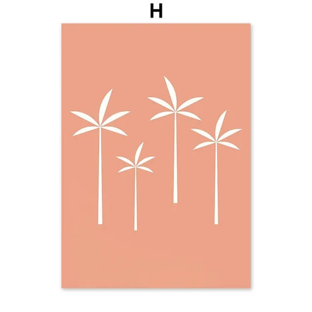 Coconut Tree Surf Sun Minimalist Wall Art Canvas Prints Nordic Inspirational Posters Pink Fine Art For Modern Living Room Décor