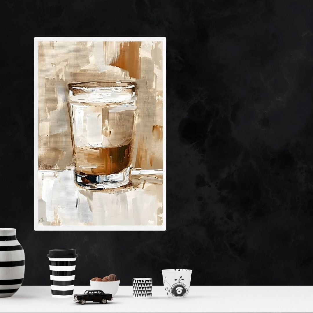 Coffee Gallery Wall Art Retro Cappuccino Coffee Beans Espresso Machine Canvas Prints for Kitchen Coffee Bar Decor
