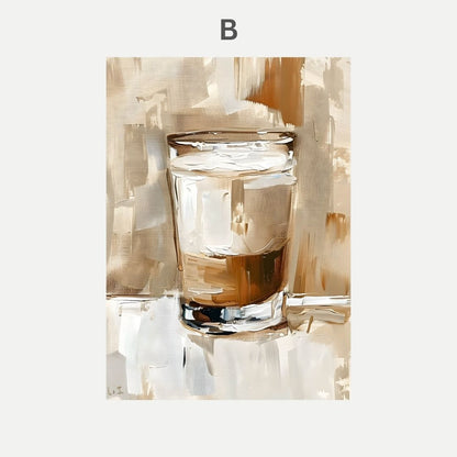 Glass of coffee with a blurred abstract background