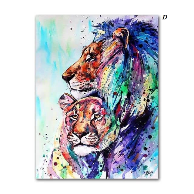 Colorful Graffiti Animals Wall Art Nordic Posters Abstract Lion Horse Pictures For Living Room Bedroom Home Décor