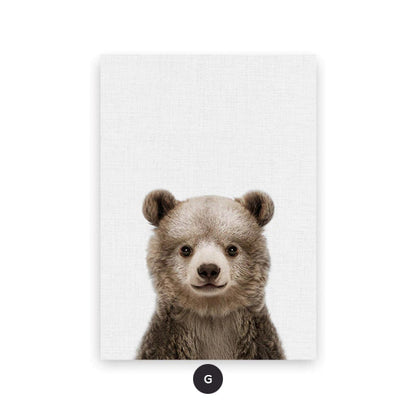 Baby Cute Animal Wall Art Elephant Giraffe Lion Cub Posters For Kid's Bedroom Canvas Prints Nursery Wall Decor