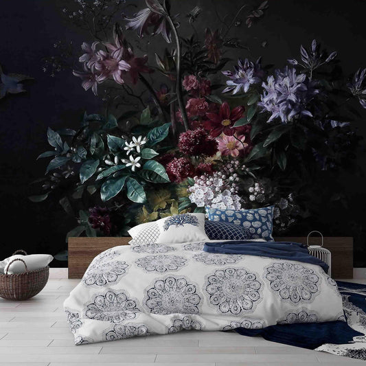 Large Moody Floral Dark Mural Wallpaper (SqM)