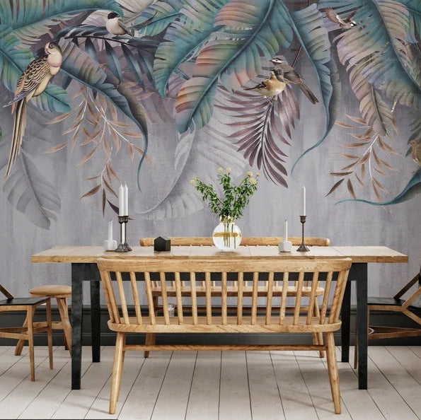 Falling Banana Leaves Mural Wallpaper (SqM)