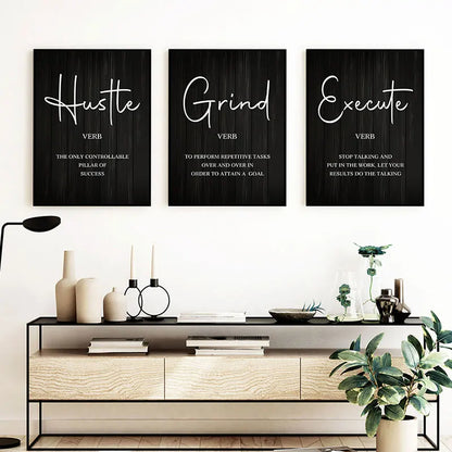 Daily Motivational Quotes Posters Black White Typographic Wall Art Canvas Prints Inspirational Artworks For Home Office Study Room Decor