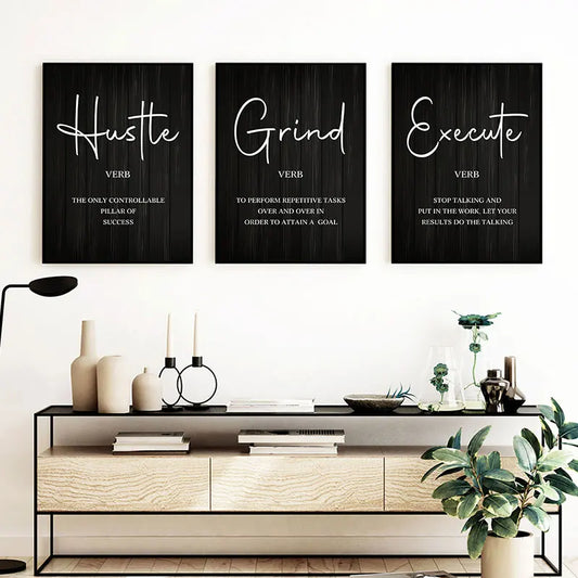 Daily Motivational Quotes Posters Black White Typographic Wall Art Canvas Prints Inspirational Artworks For Home Office Study Room Decor