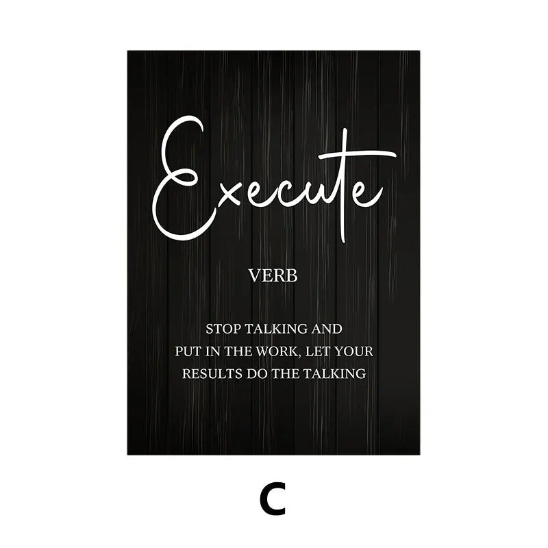 Daily Motivational Quotes Posters Black White Typographic Wall Art Canvas Prints Inspirational Artworks For Home Office Study Room Decor