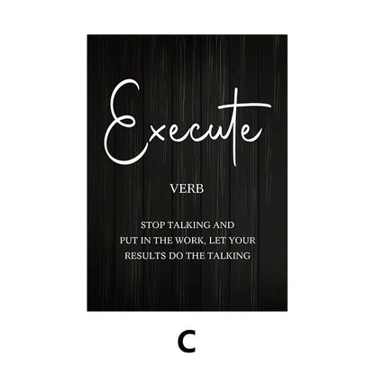 Daily Motivational Quotes Posters Black White Typographic Wall Art Canvas Prints Inspirational Artworks For Home Office Study Room Decor