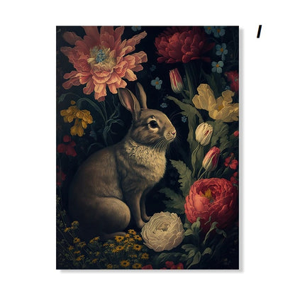 Dark Academia Botanical Woodlands Animals Mushrooms Motifs Wall Art Canvas Prints Fox Owl Butterflies Poster For Moody Living Room Decor