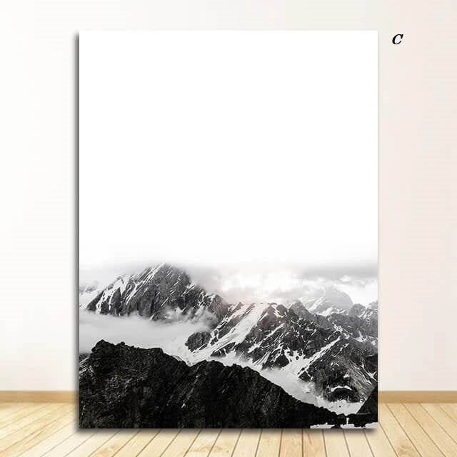 Deer Mountain Landscape Canvas Prints Nordic Animals Wall Art Nature Quotes Poster For Modern Living Room Bedroom Scandinavian Home Décor