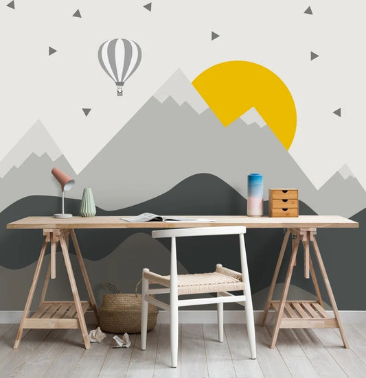 Minimalist Mountain Mural Wallpaper  (SqM)