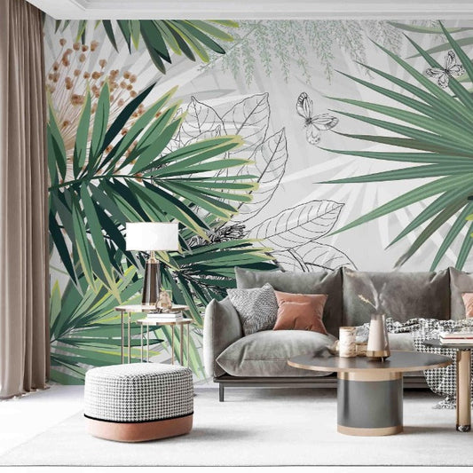 Oversized Palm Leaves Mural Wallpaper (SqM)