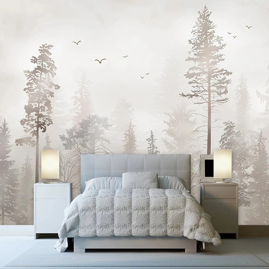 Misty Pastel Nordic Landscape Mural Wallpaper (SqM)