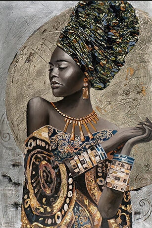 African Art Woman Canvas Print Beauty Girl Poster Large Wall Art For Living Room Loft Bedroom Home Décor