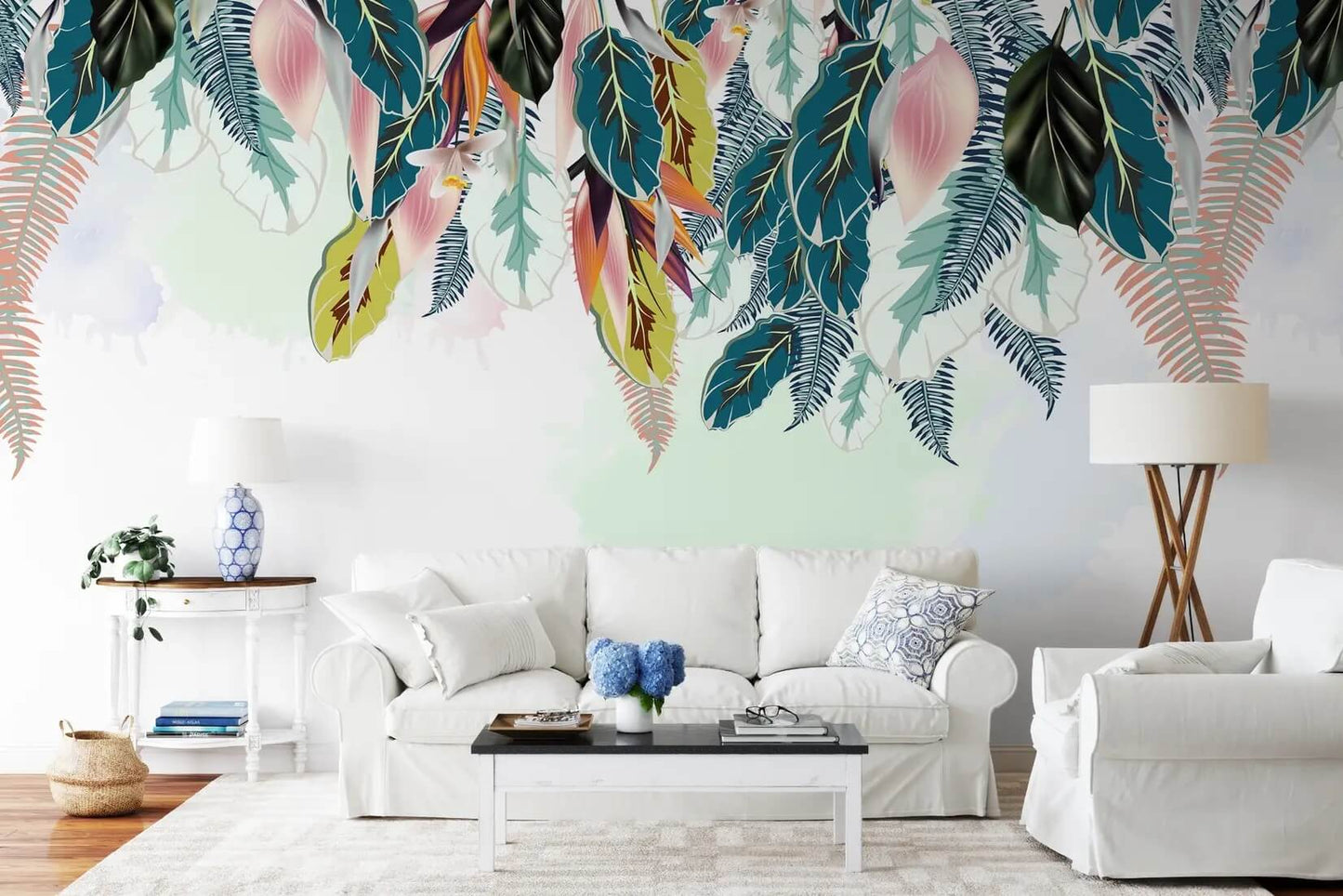 Colorful Falling Leaves Mural Wallpaper (SqM)
