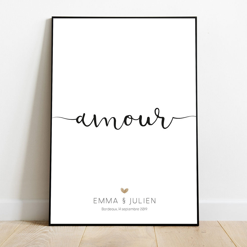 Personalized Couple First Name Canvas Print | Love Poster Custom Name Wall Art For Bedroom Modern Décor