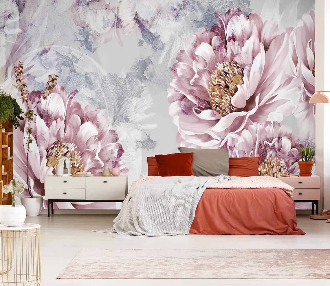 Large Peonies Mural Wallpaper (SqM)