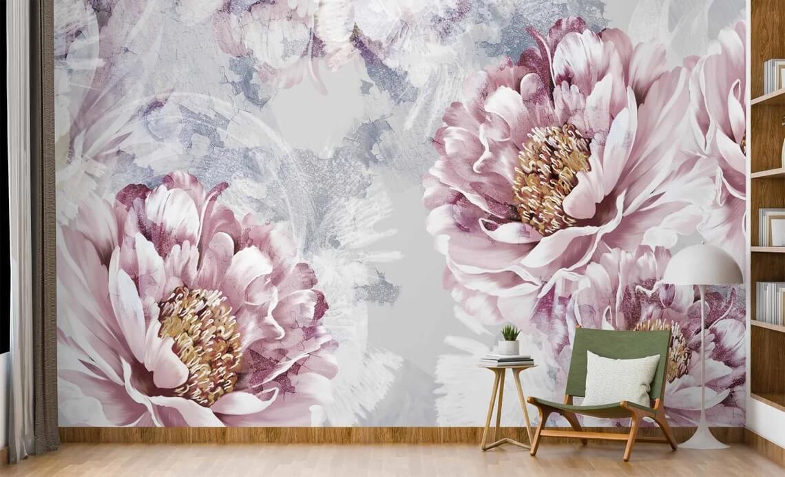 Large Peonies Mural Wallpaper (SqM)