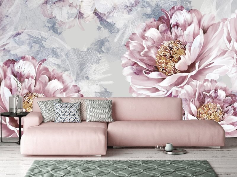 Large Peonies Mural Wallpaper (SqM)