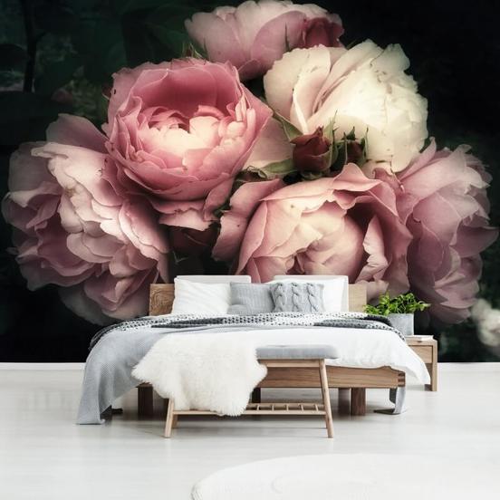 Maximalist Pink Roses Photo Mural Wallpaper (SqM)