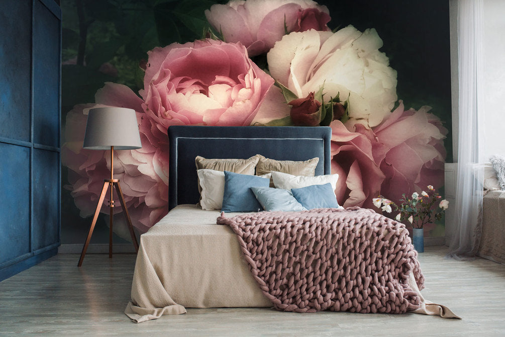 Maximalist Pink Roses Photo Mural Wallpaper (SqM)
