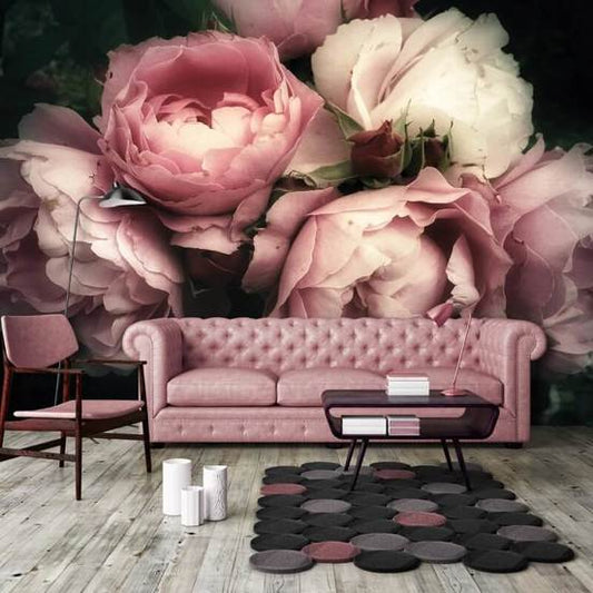 Maximalist Pink Roses Photo Mural Wallpaper (SqM)