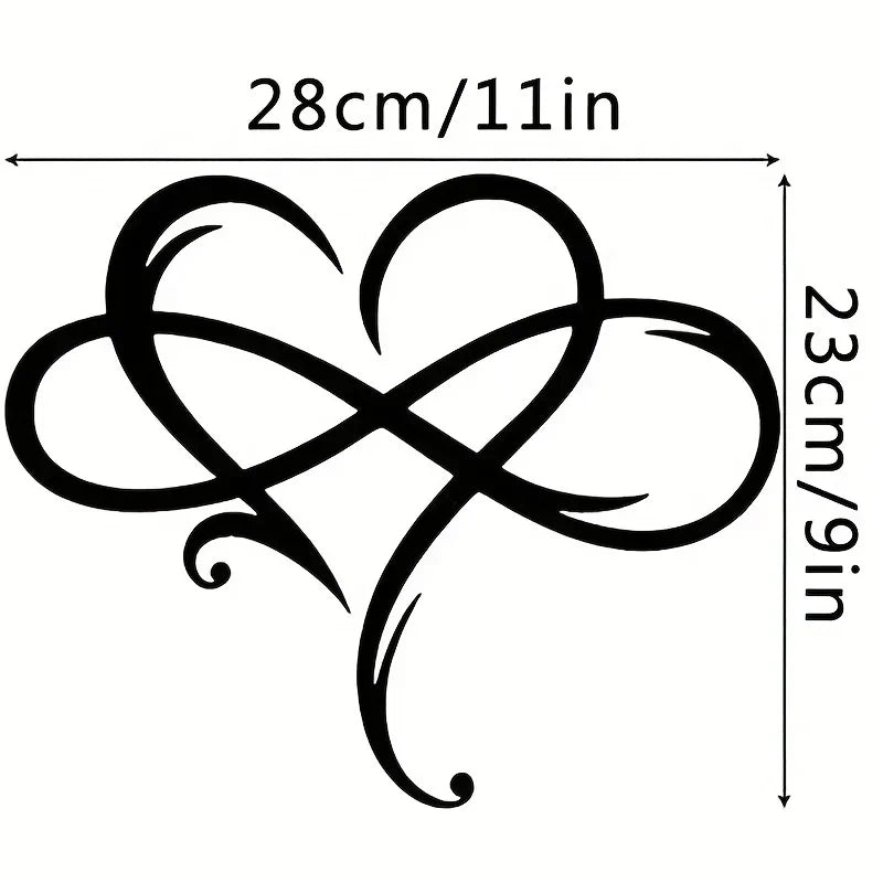 Double Loop Infinity Love Heart Metal Wall Art 3d Iron Crafted Wall Mounted Decoration For Living Room Bedroom Creative Home Decor