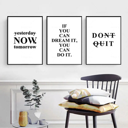Dream It Do It Motivational Quotes Posters Wall Art Canvas Prints Daily Mantra Quotations Wall Decor For Living Room Bedroom Office Decor
